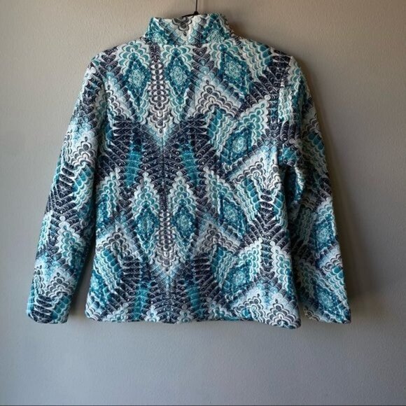 Chico’s Blue Quilted Zip Up Jacket S - Picture 7 of 10